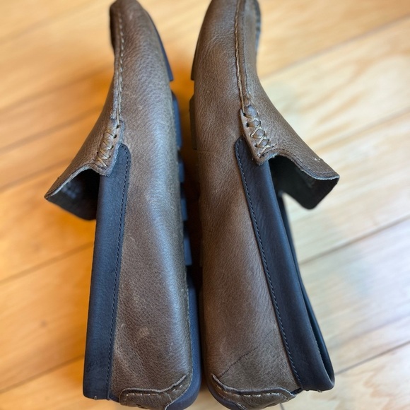 UGG Mens Leather Slip-On Brown Slippers Driving Shoes